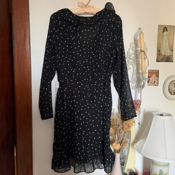 By the way. Sheer star black and white wrap dress - Picture 7 of 7